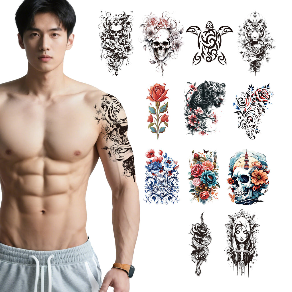 TempooCos Hand & Leg Temporary Tattoo Set - 12PCS