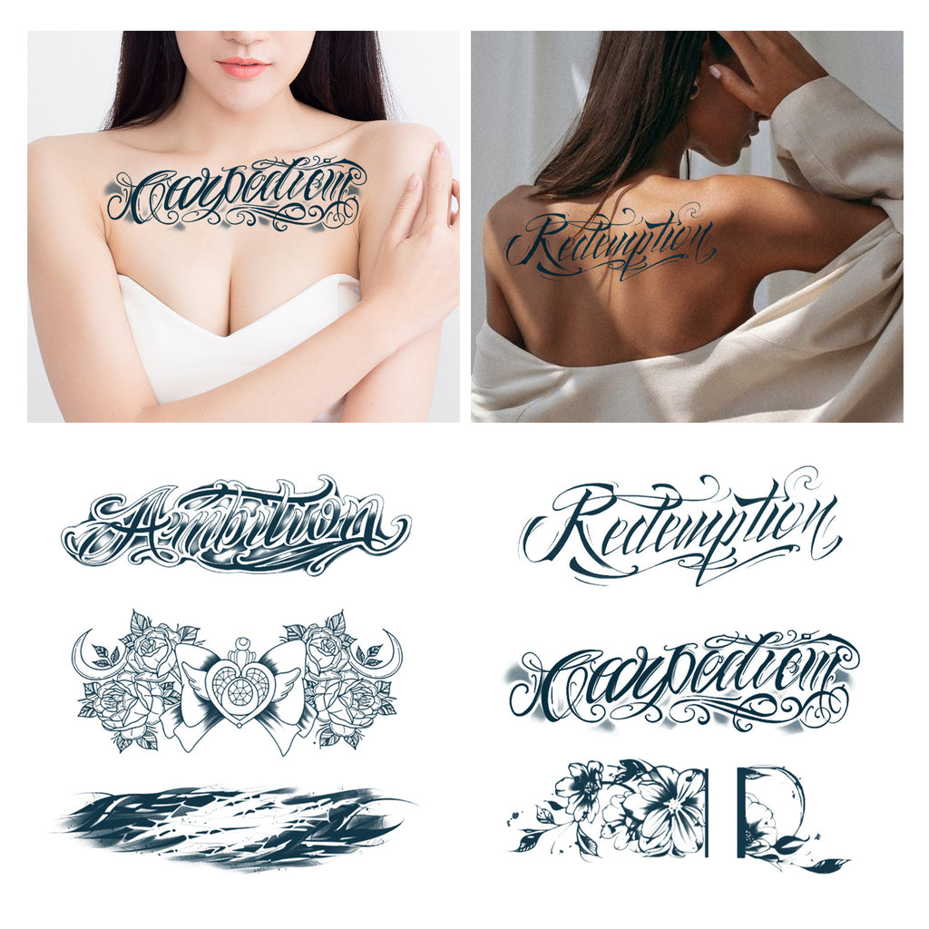 TempooCos Arms & Chest & Shoulders Temporary Tattoos Sets-6PCS