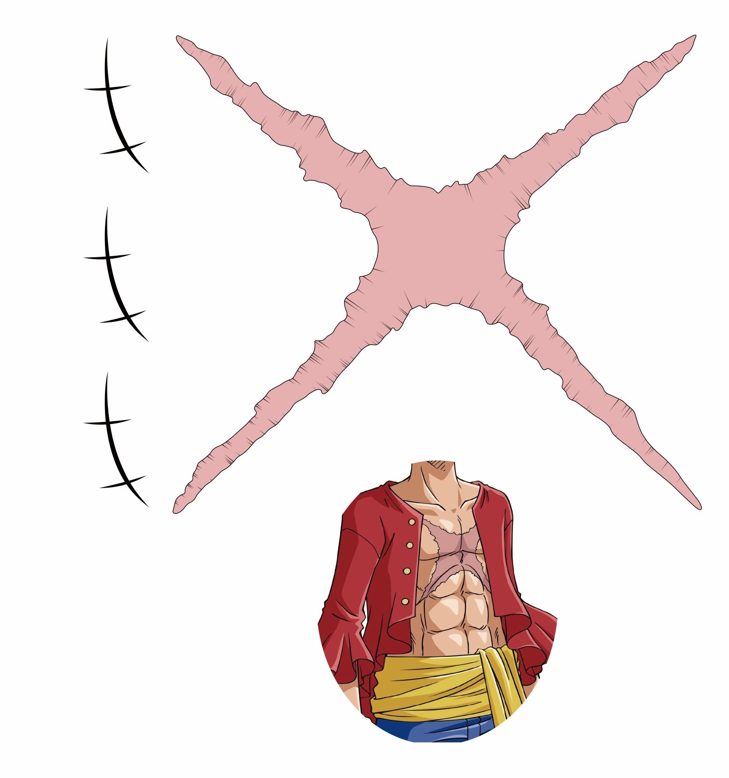 TempooCos LUFFY Chest and face Temporary Tattoos Sets