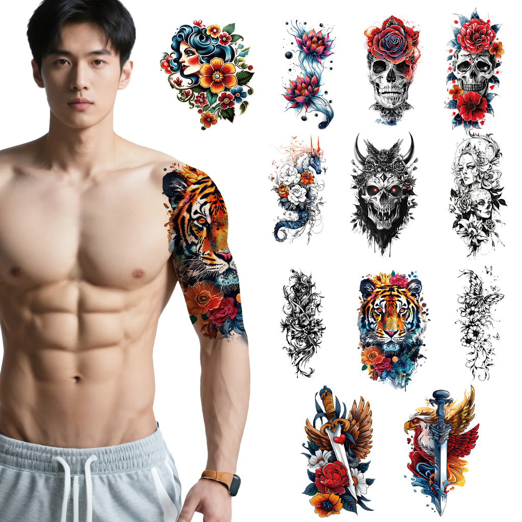 TempooCos Hand & Leg Temporary Tattoo Set - 12PCS