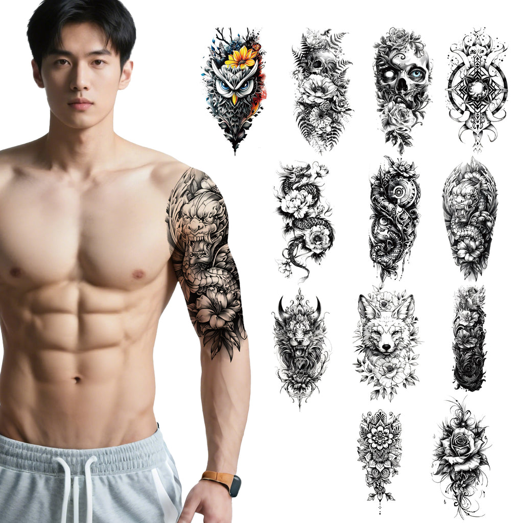 TempooCos Hand & Leg Temporary Tattoo Set - 12PCS