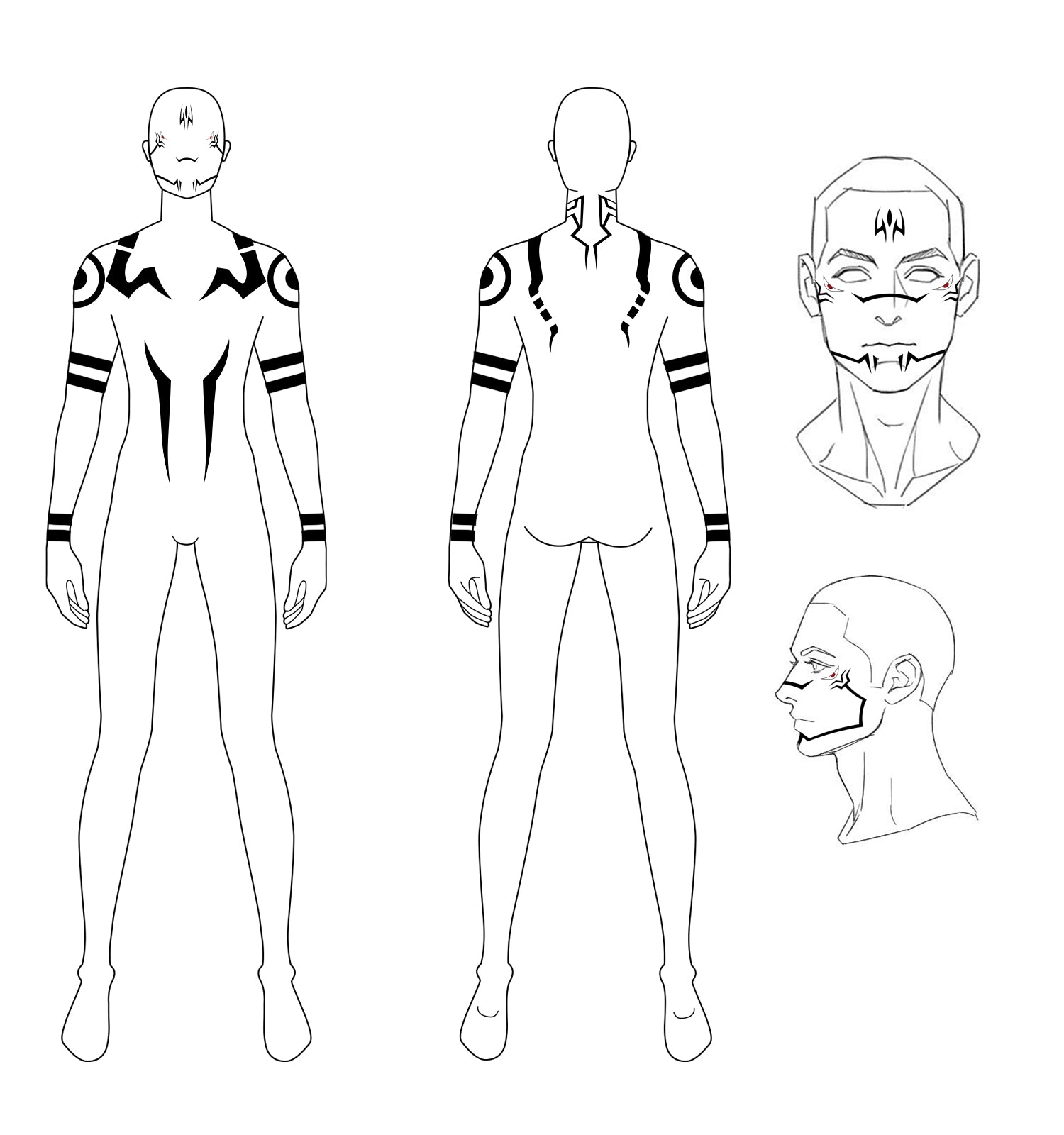 TempooCos Sukuna Jujutsu Kaisen Cosplay Temporary Tattoos