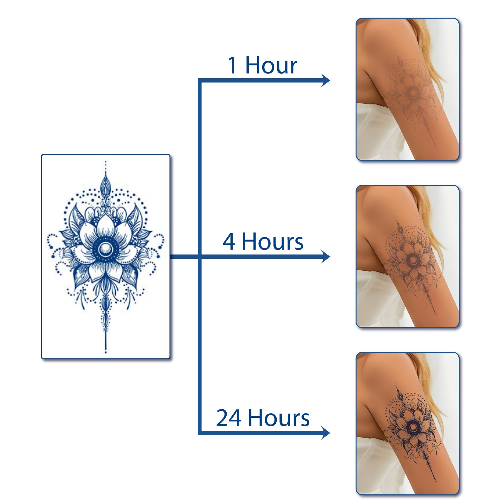 TempooCos Arms & Chest & Shoulders Temporary Tattoos Sets- 7PCS