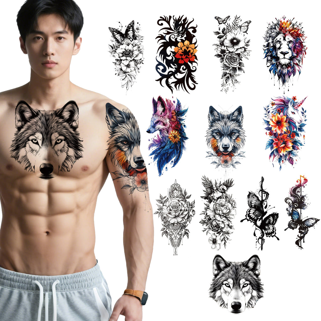 TempooCos Hand & Leg Temporary Tattoo Set - 12PCS