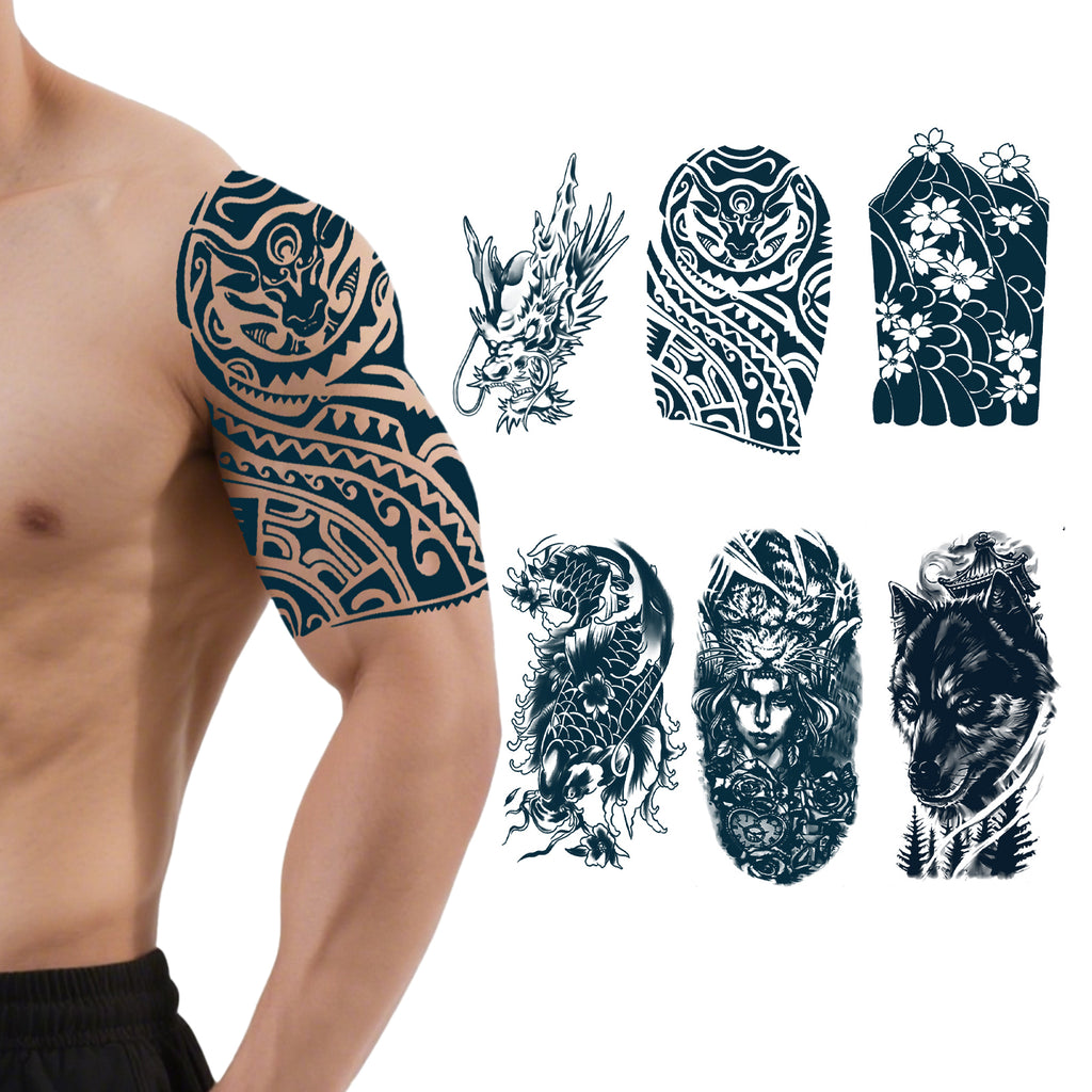 TempooCos Arms & Chest Temporary Tattoos Sets-6PCS