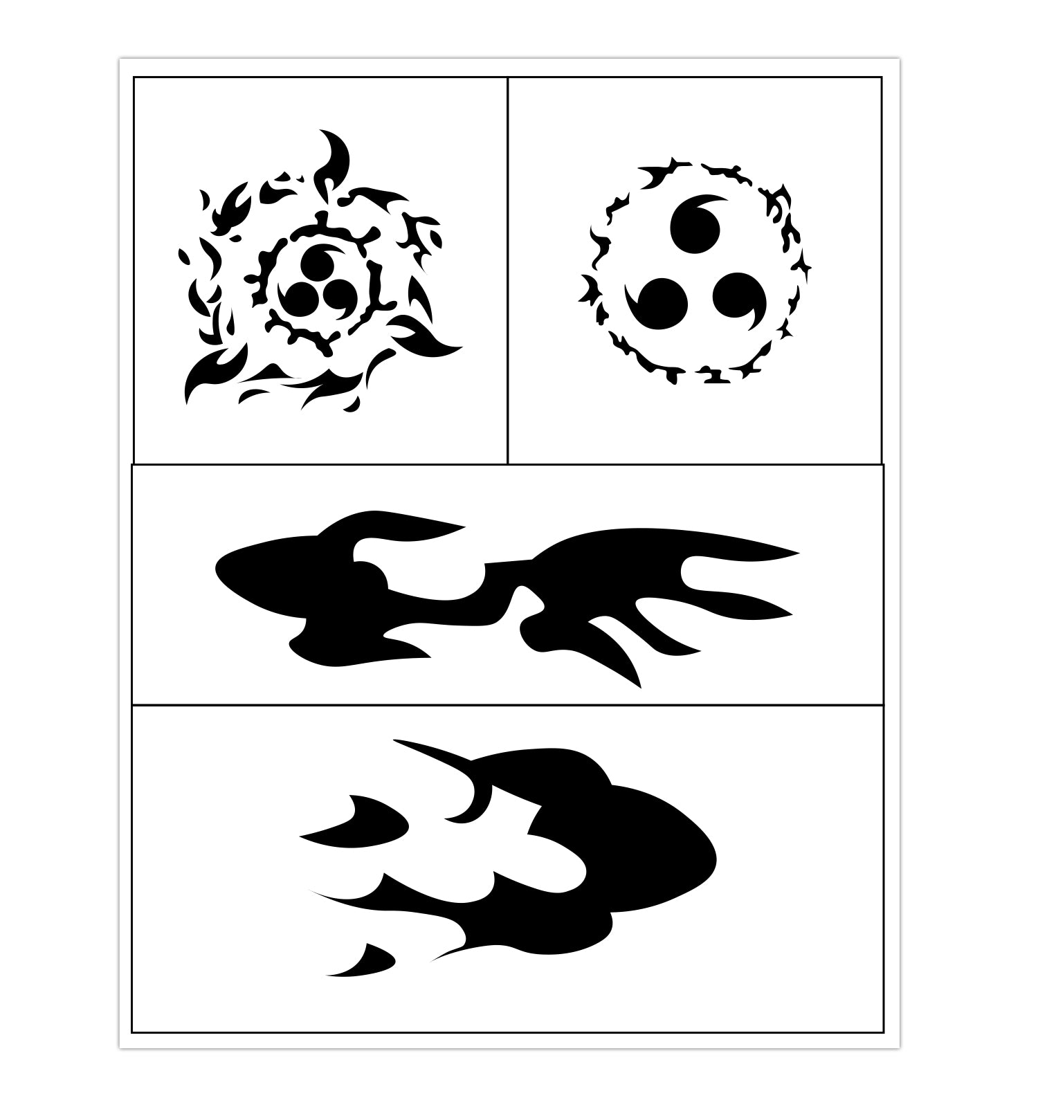 TempooCos Ninja Anime Temporary Tattoos Sets