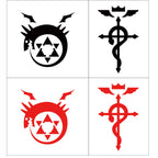 TempooCos FULLMETAL ALCHEMIST Temporary Tattoos Sets-4 PCS