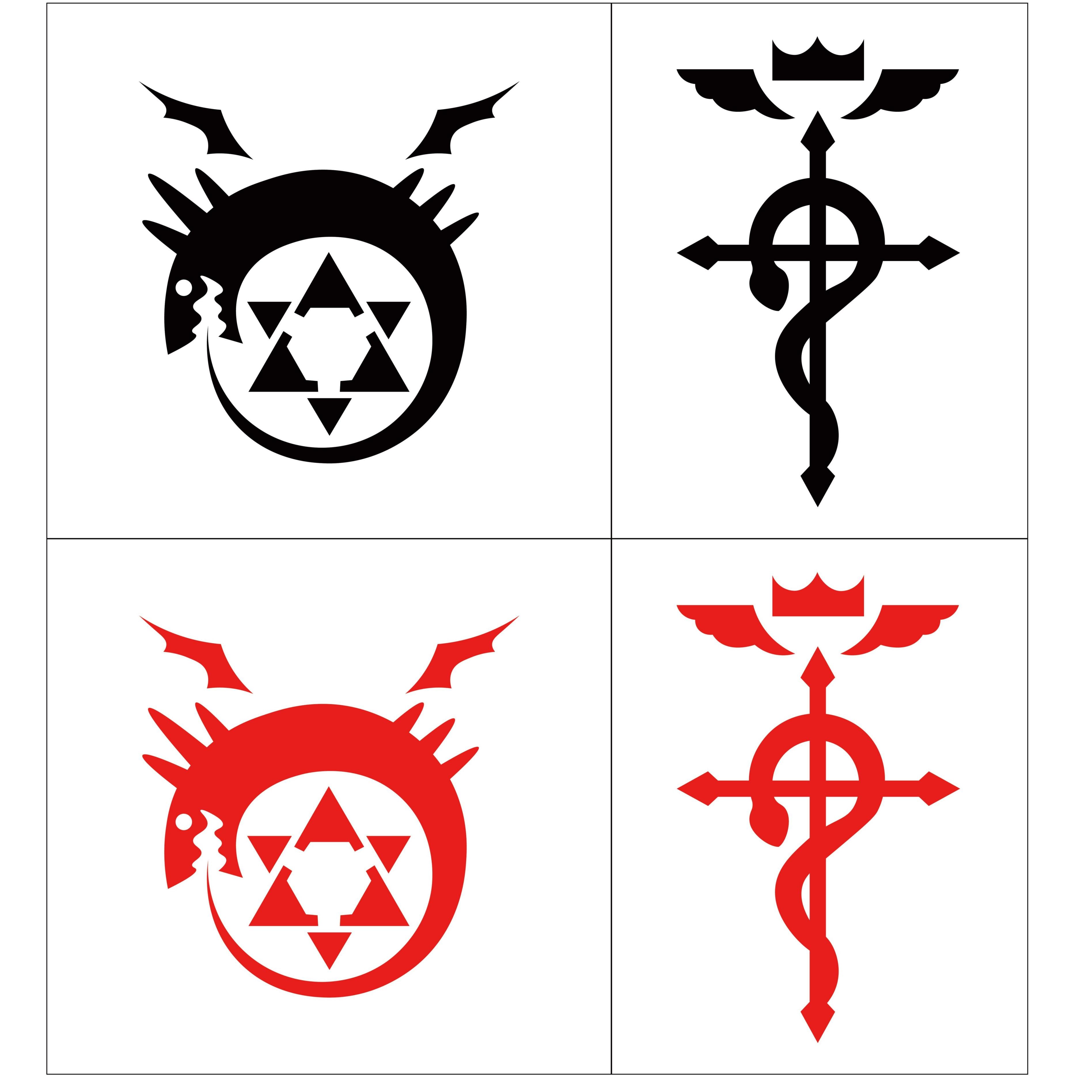TempooCos FULLMETAL ALCHEMIST Temporary Tattoos Sets-4 PCS