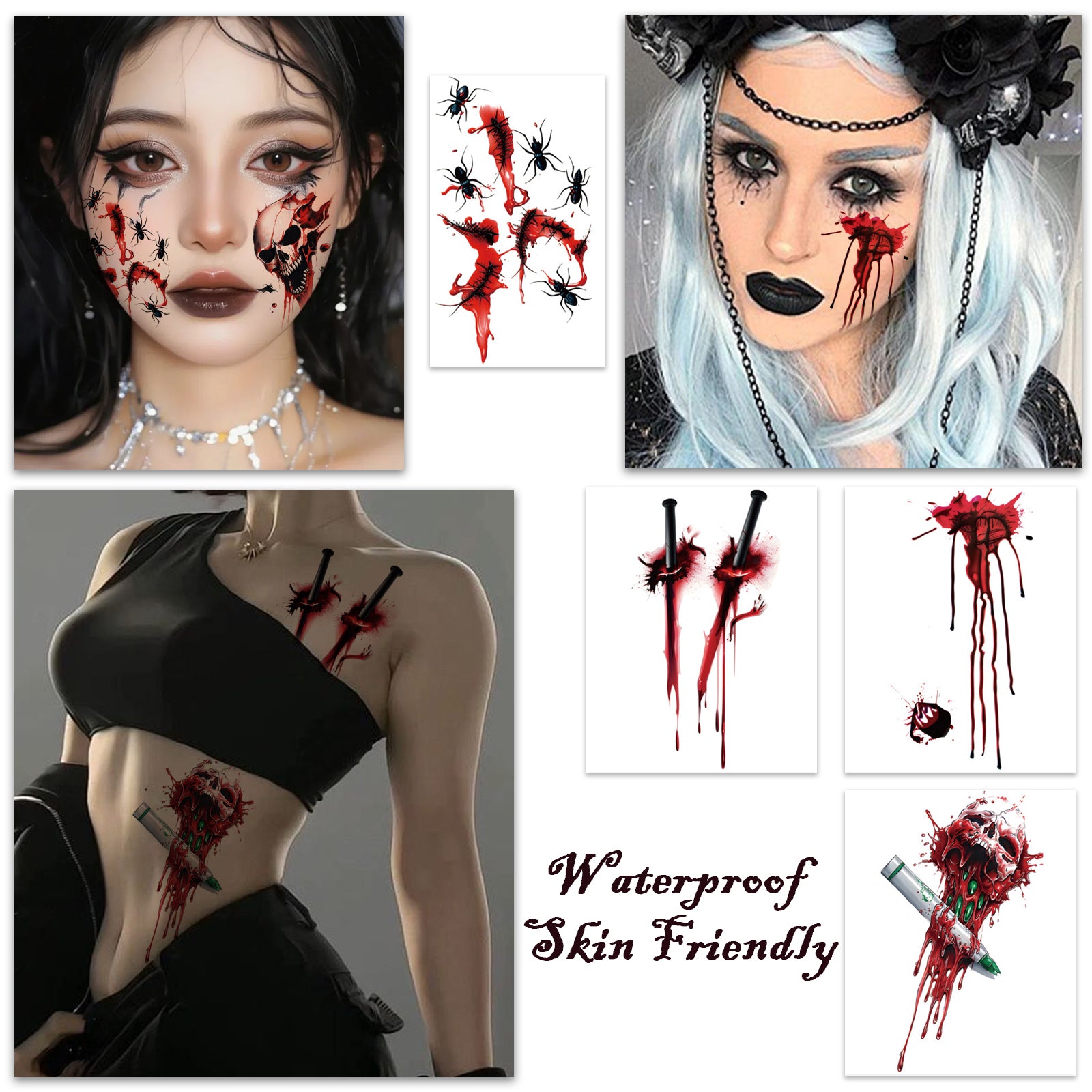 TempooCos Halloween Scar Temporary Tattoo Patch-30PCS