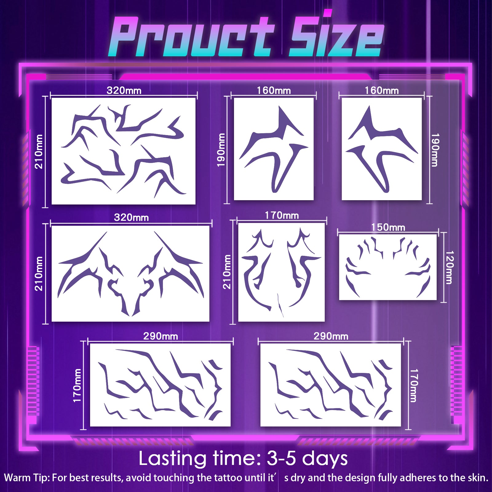 KPop Demon Hunters Rumi Cosplay Temporary Tattoos-whole body