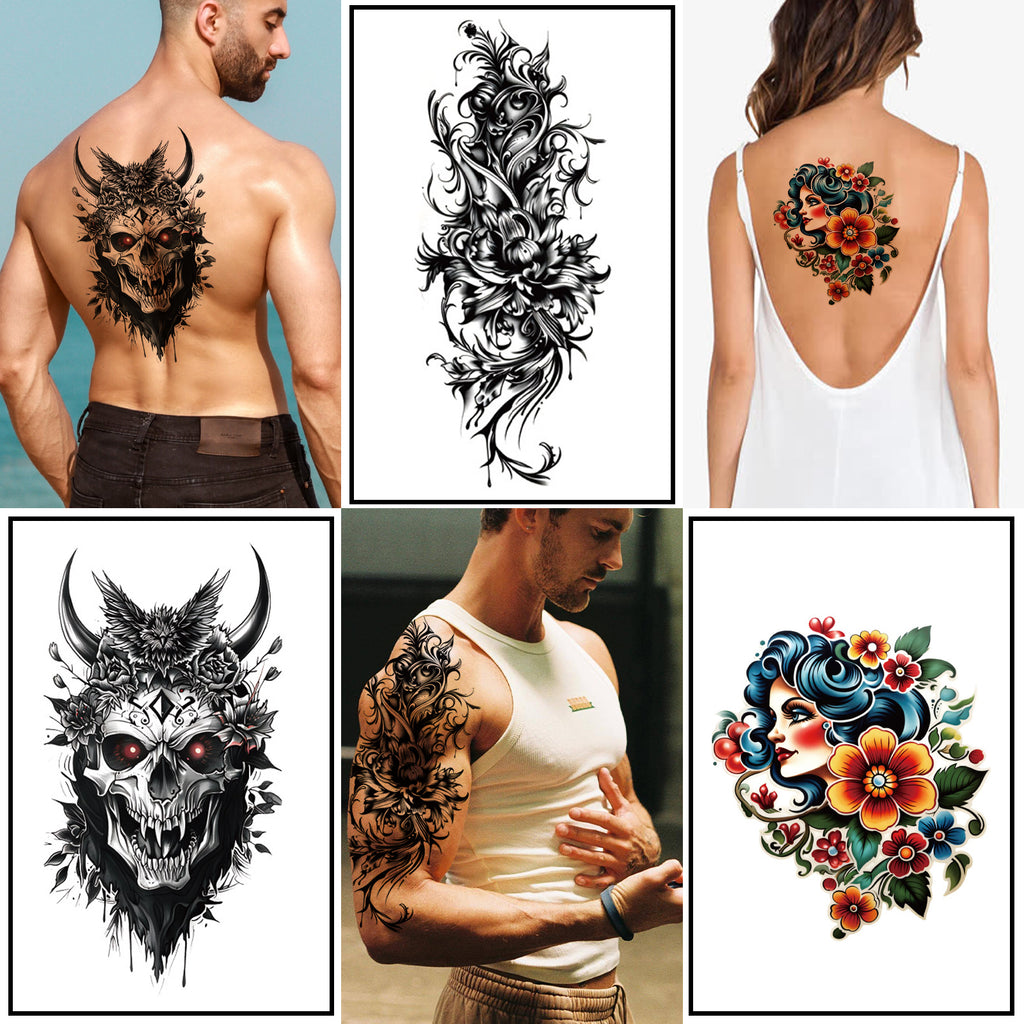 TempooCos Hand & Leg Temporary Tattoo Set - 12PCS