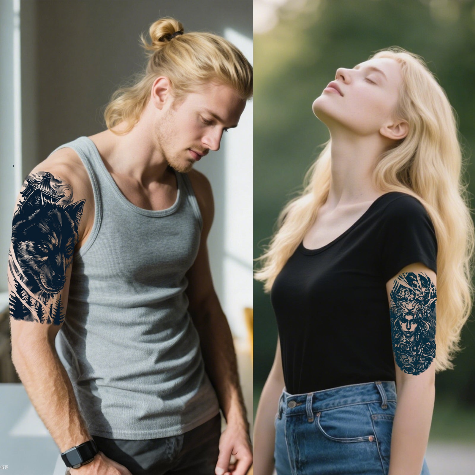 TempooCos Arms & Chest Temporary Tattoos Sets-6PCS