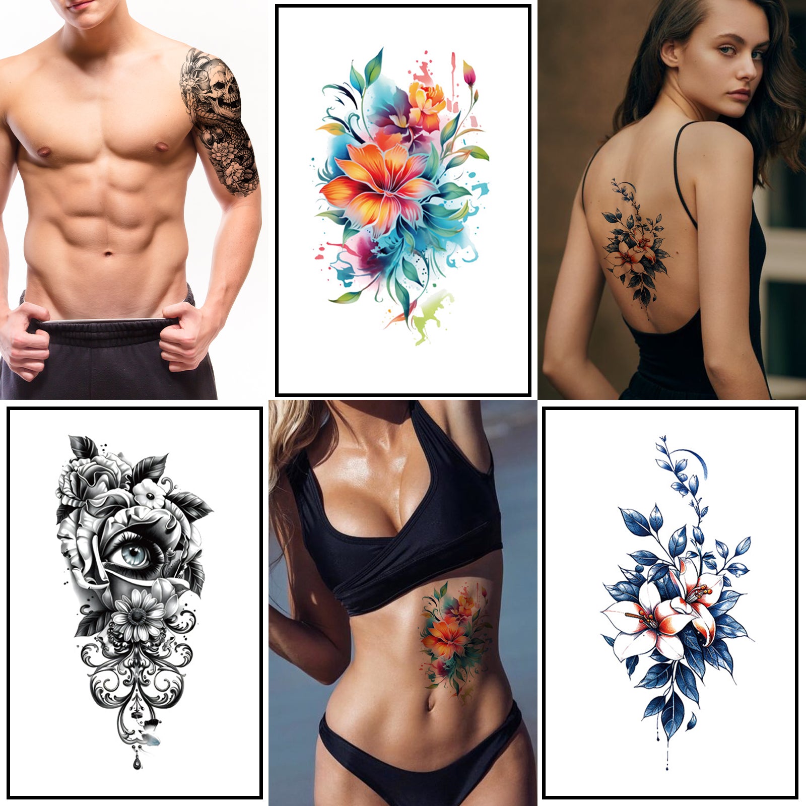 TempooCos Hand & Leg Temporary Tattoo Set - 12PCS