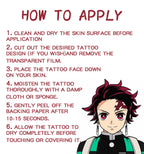 TempooCos Anime Tanjirou Temporary Tattoos Sets - 10 PCS Tanjirou
