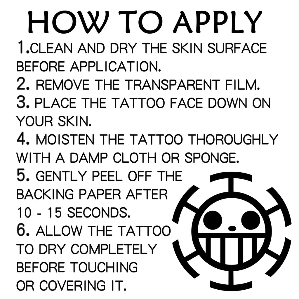 TempooCos Trafalgar D. Water Law Temporary Tattoos in One Piece-Full Set