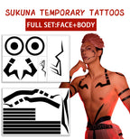 TempooCos Sukuna Jujutsu Kaisen Cosplay Temporary Tattoos