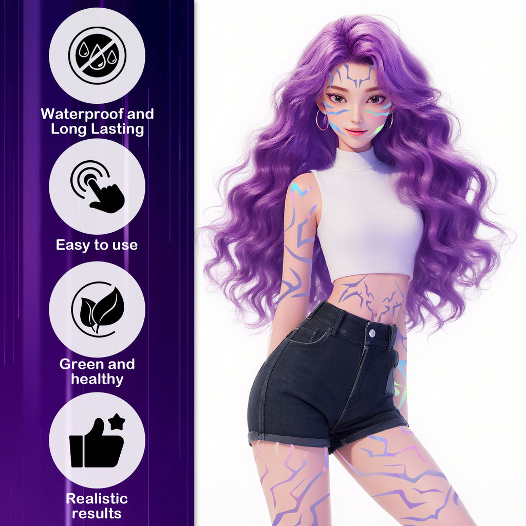 KPop Demon Hunters Rumi Cosplay Temporary Tattoos-whole body