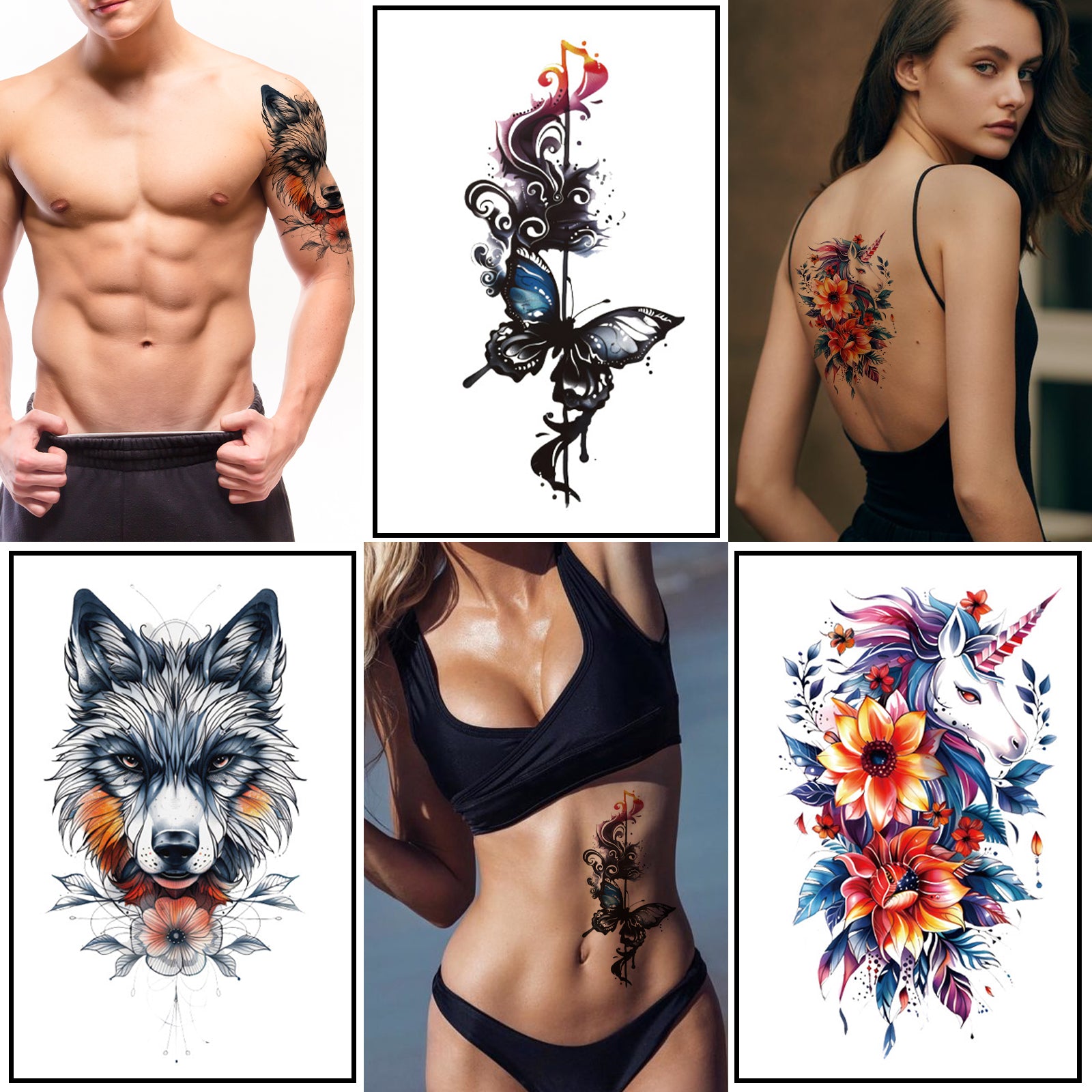 TempooCos Hand & Leg Temporary Tattoo Set - 12PCS