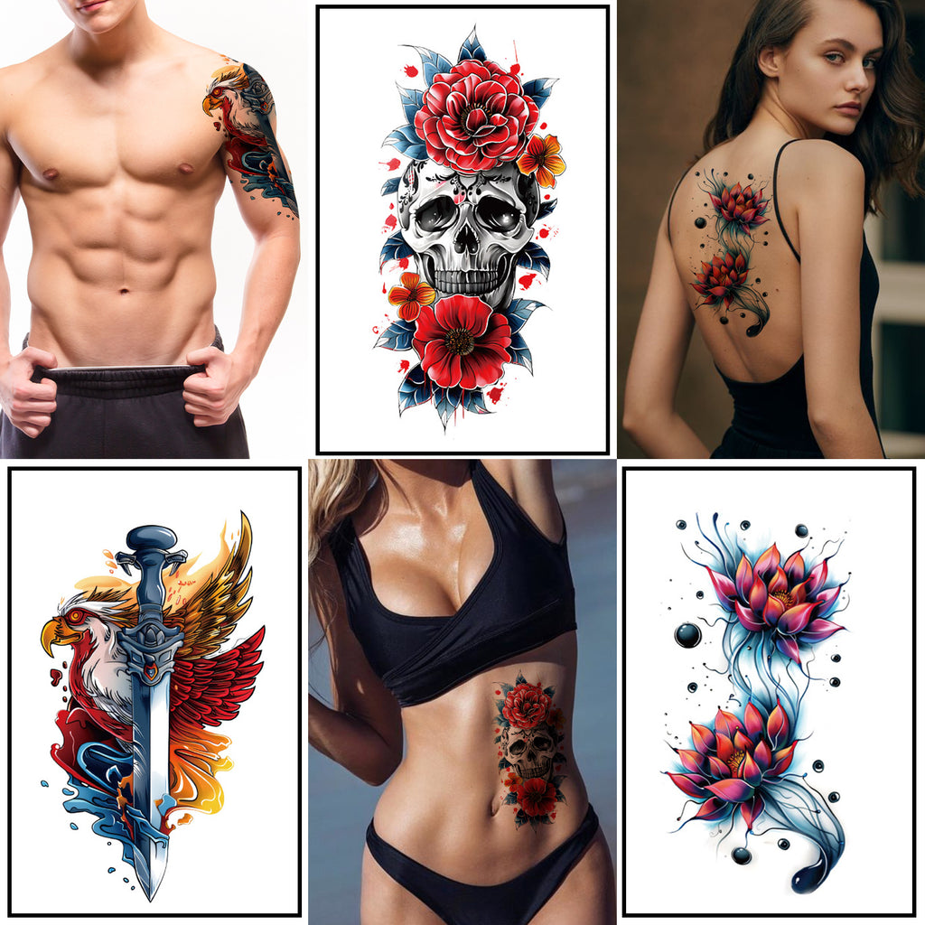 TempooCos Hand & Leg Temporary Tattoo Set - 12PCS