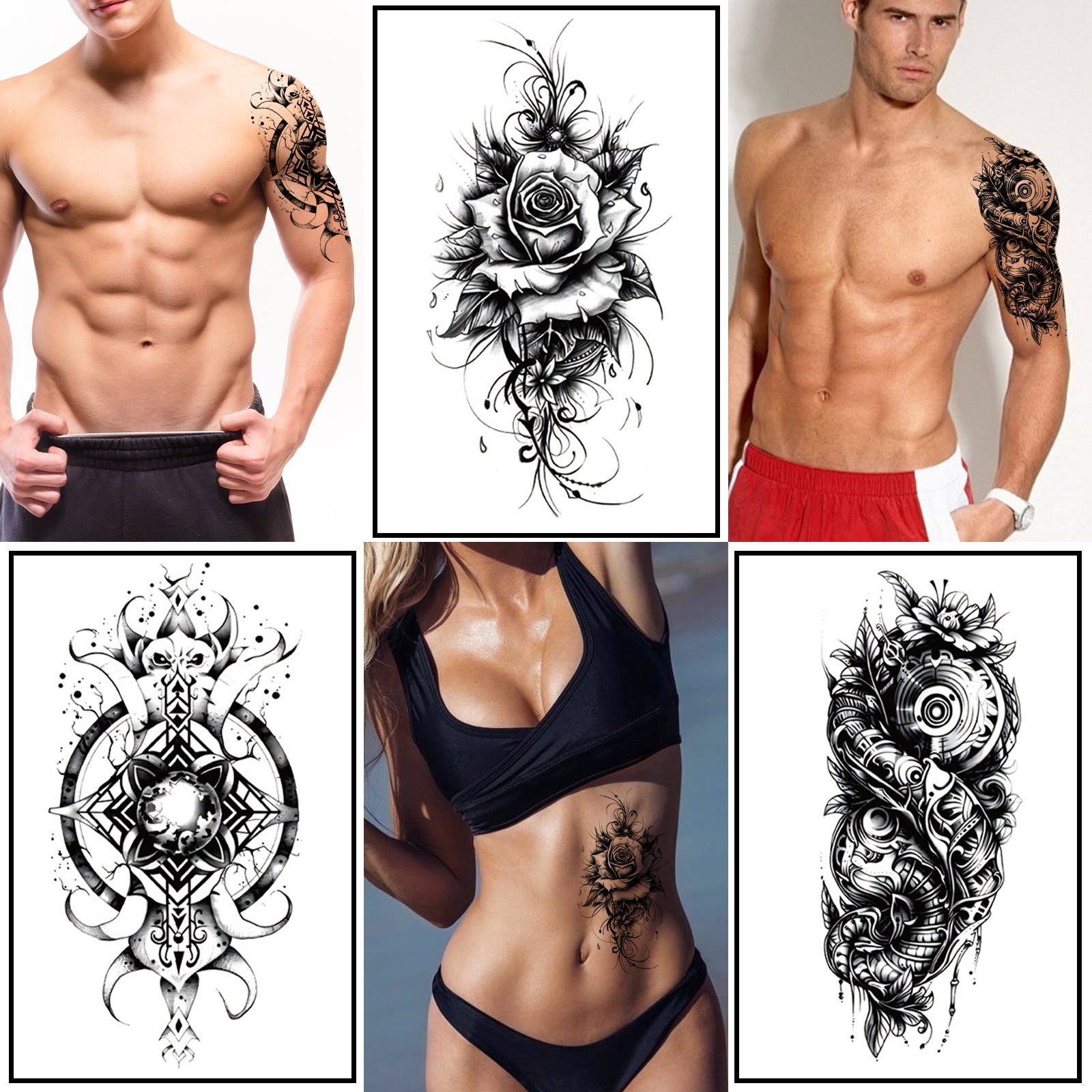 TempooCos Hand & Leg Temporary Tattoo Set - 12PCS