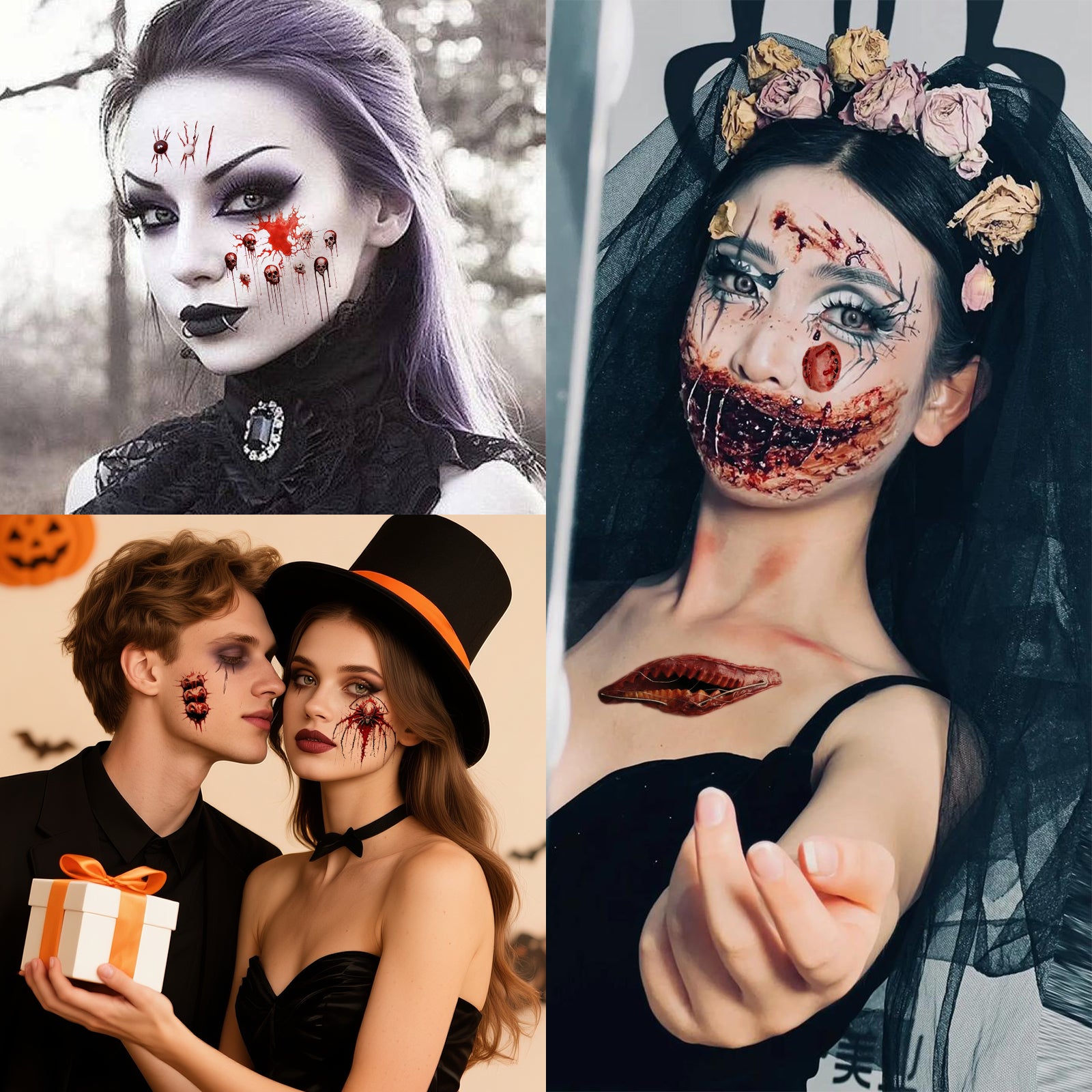 TempooCos Halloween Scar Temporary Tattoo Patch-32PCS