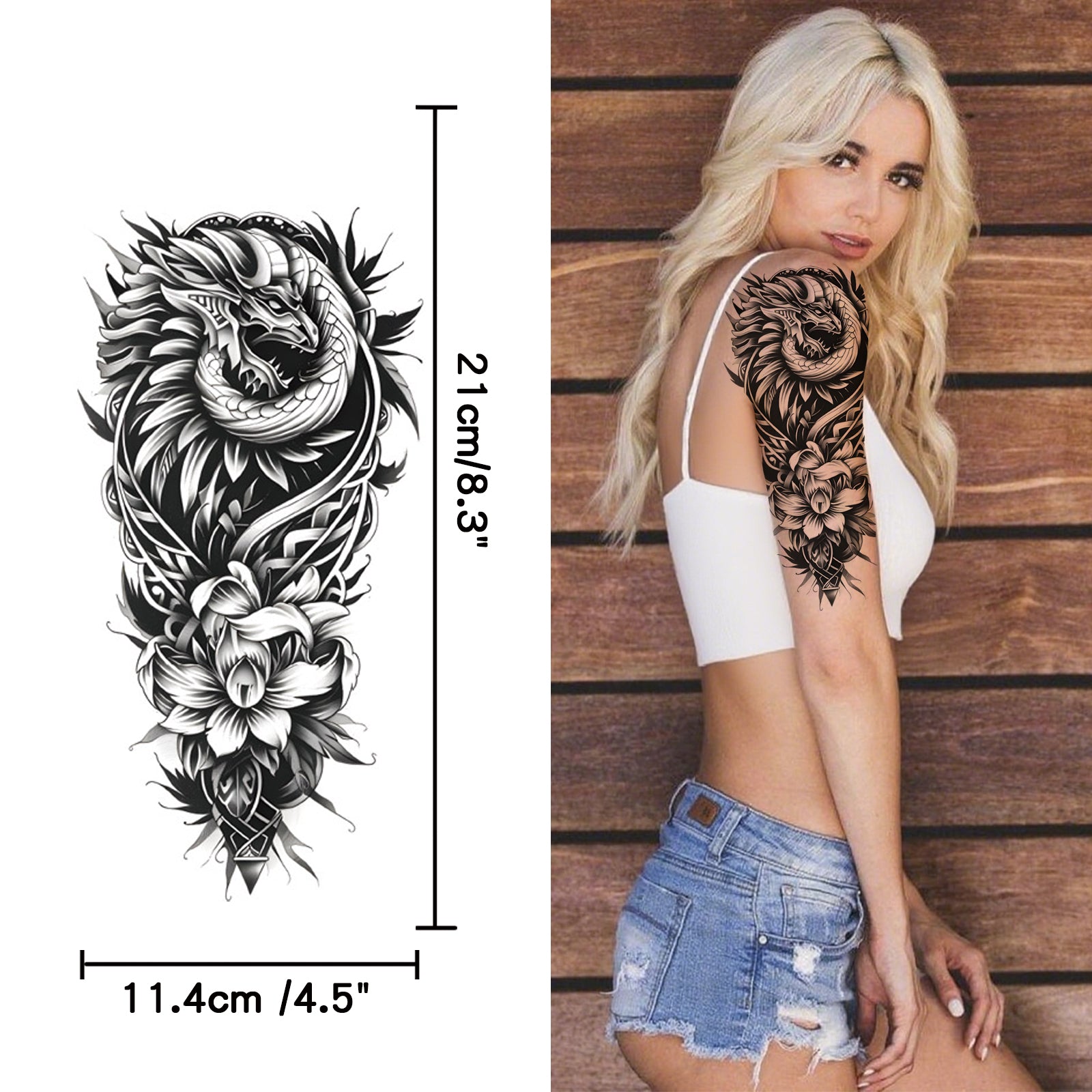 TempooCos Hand & Leg Temporary Tattoo Set - 12PCS