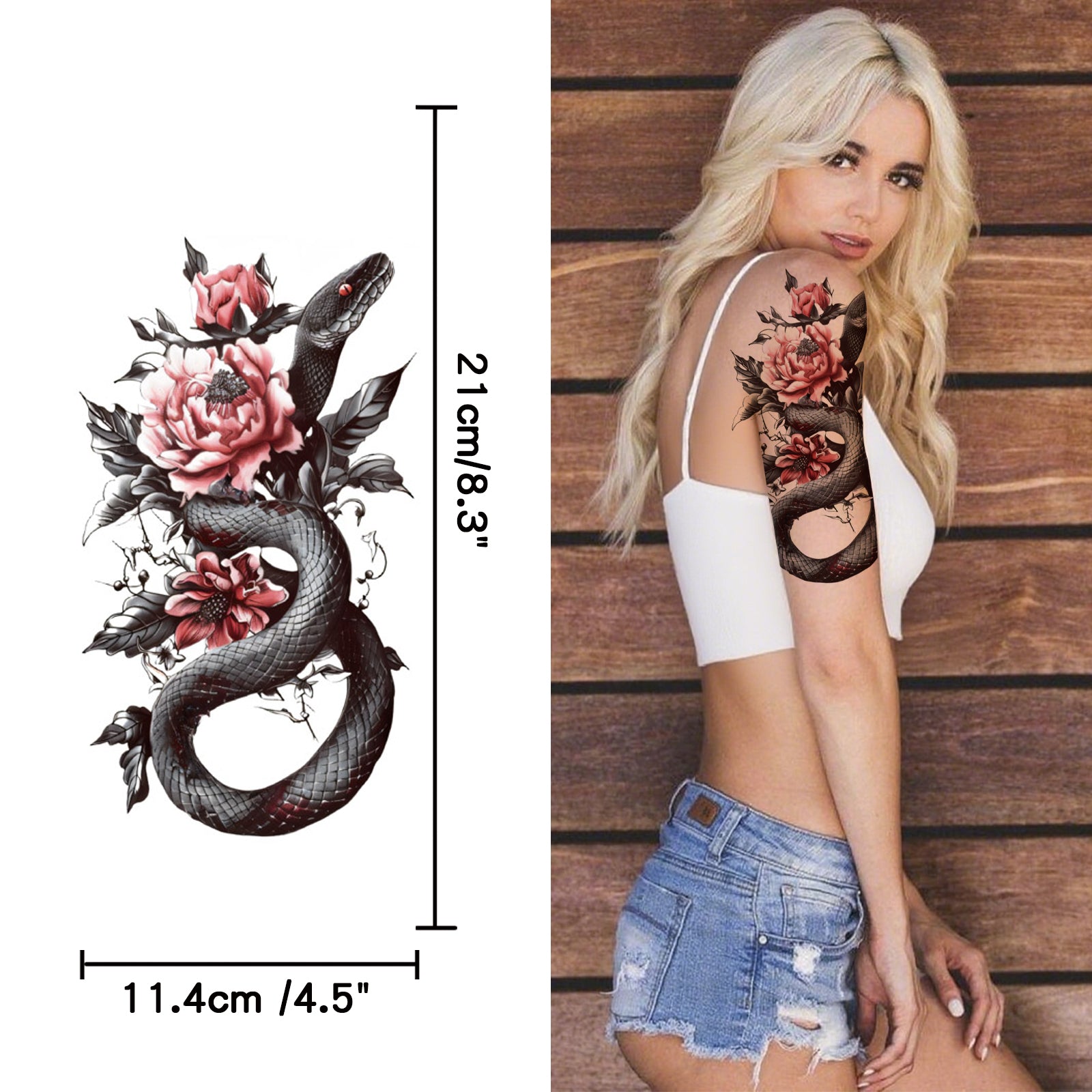 TempooCos Hand & Leg Temporary Tattoo Set - 12PCS