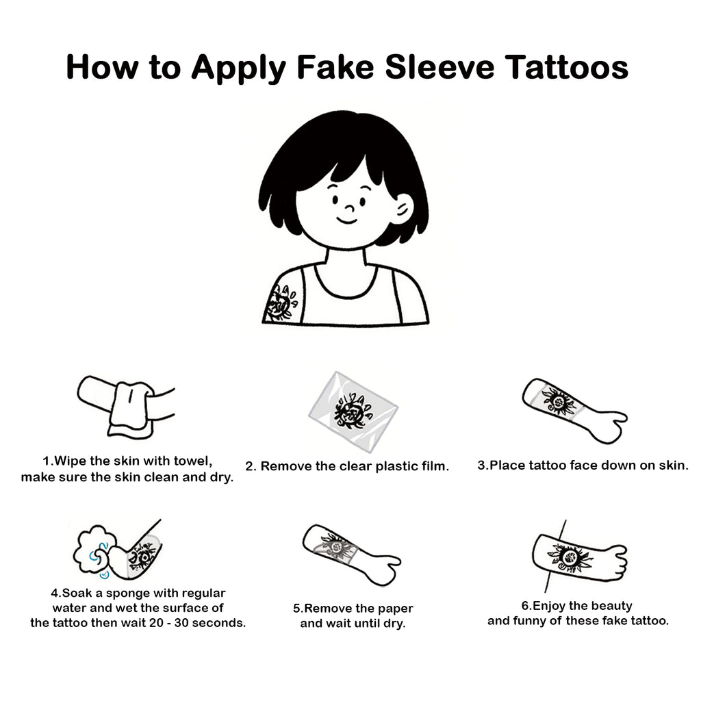 TempooCos Hand & Leg Temporary Tattoo Set - 12PCS