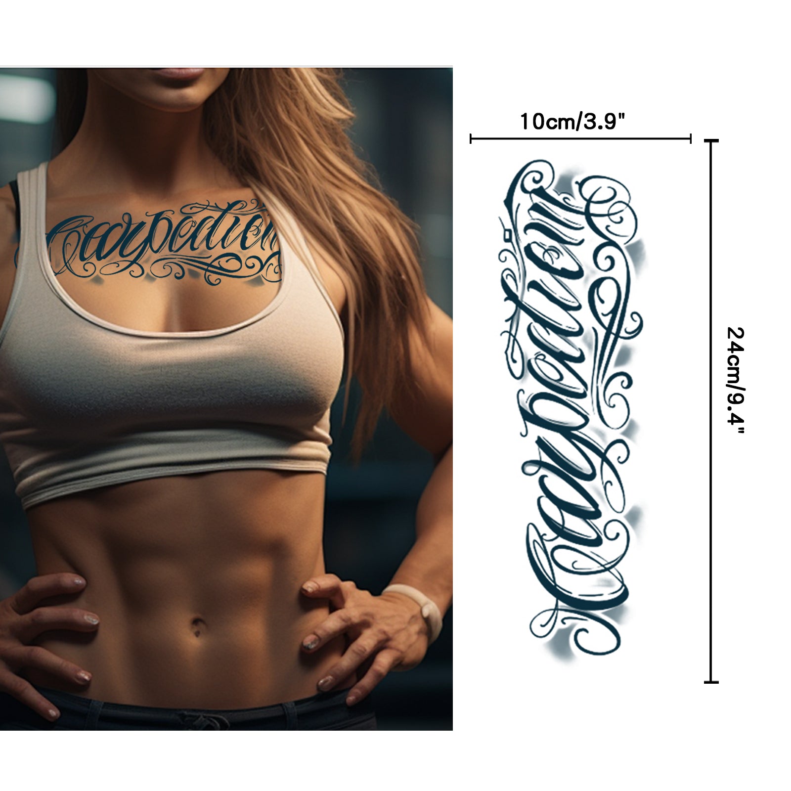 TempooCos Arms & Chest & Shoulders Temporary Tattoos Sets-6PCS