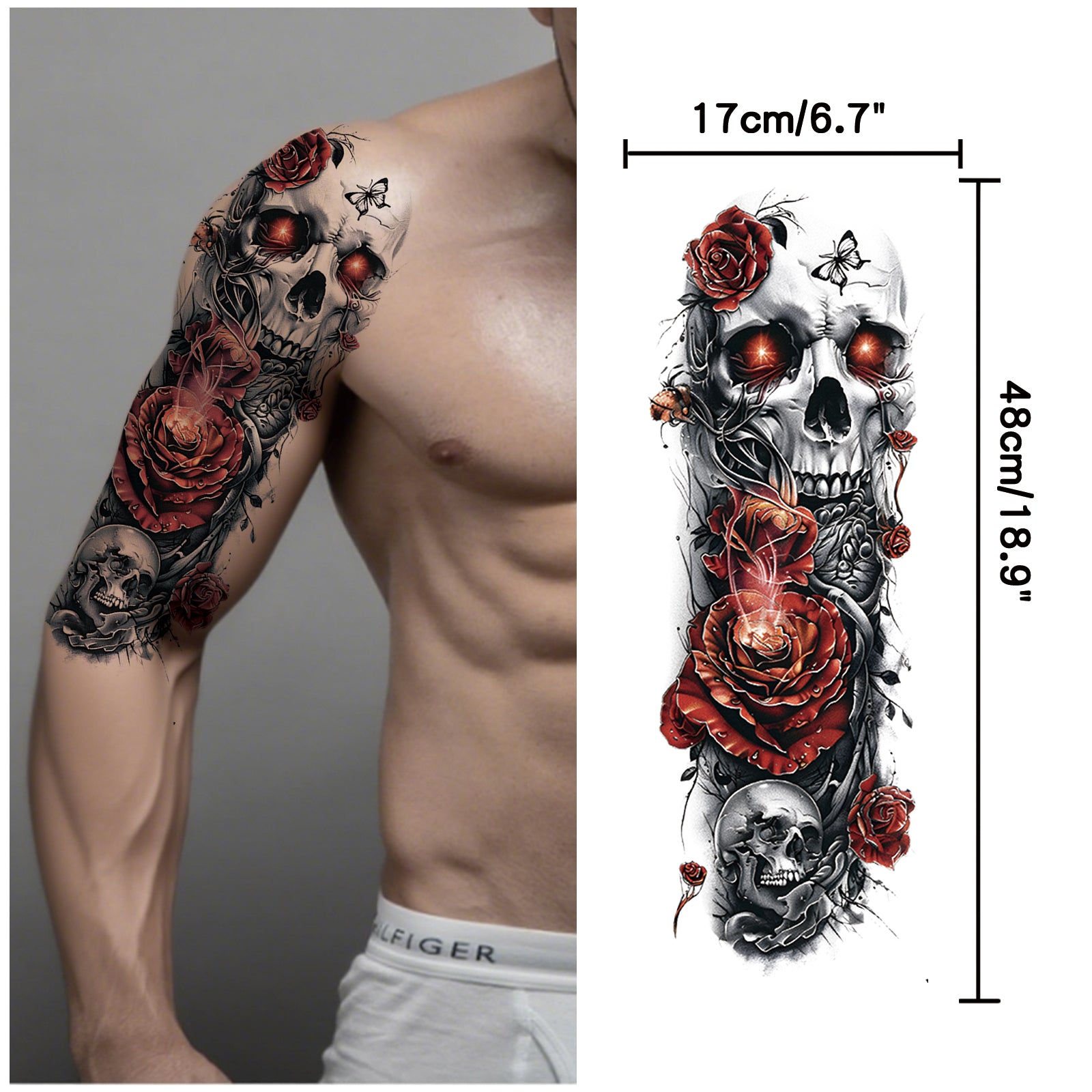 TempooCos Full Arm Temporary Tattoo Set - 12PCS