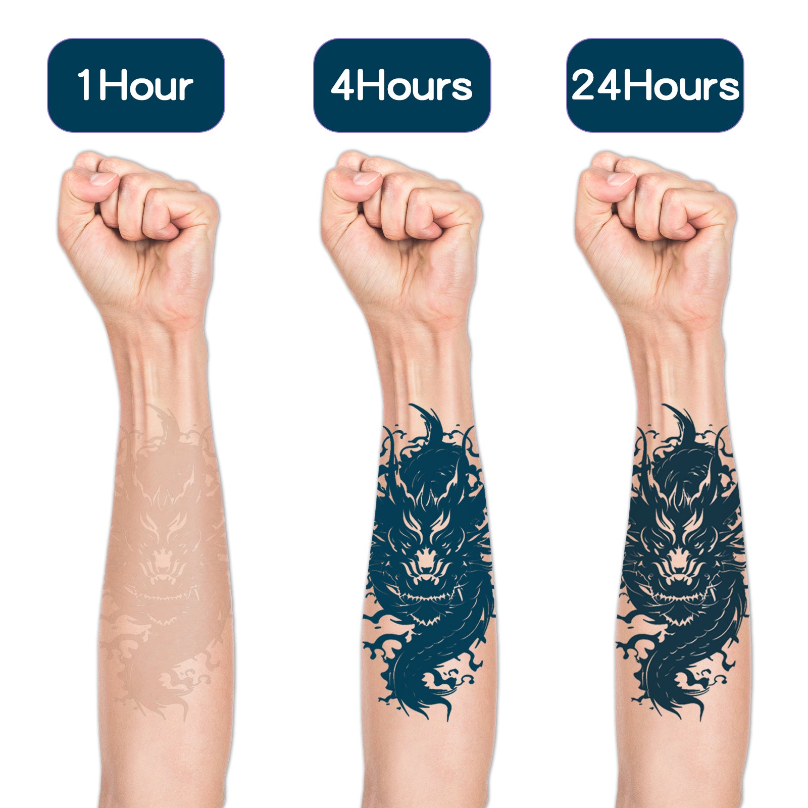 TempooCos Arms & Chest & Shoulders Temporary Tattoos Sets-6PCS