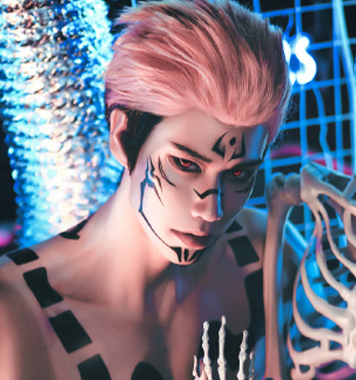 TempooCos Sukuna Jujutsu Kaisen Cosplay Temporary Tattoos